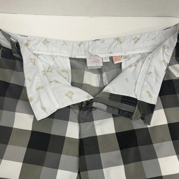 ➕Puma Shorts Men Plaid Grey Olive  36 Golf casual C1-018 - Picture 6 of 6